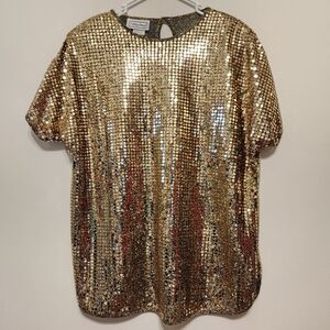 Vintage Gold Mirrored Metallic Top